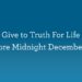 Give to Fact For Life Earlier than Midnight December 31